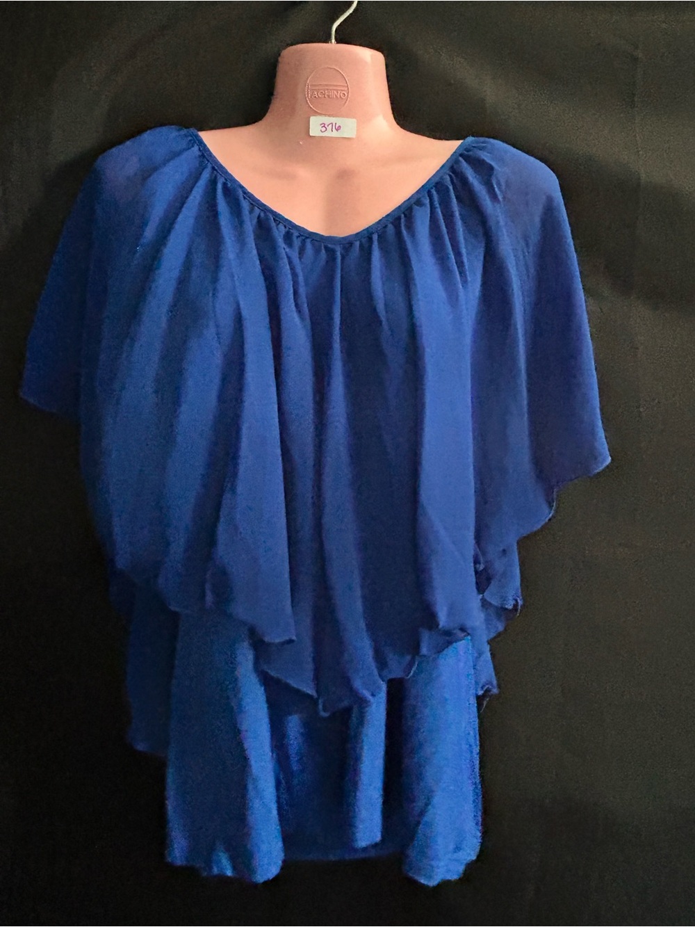 Venus Women’s Flowy Royal Blue Layered Blouse MD/LG